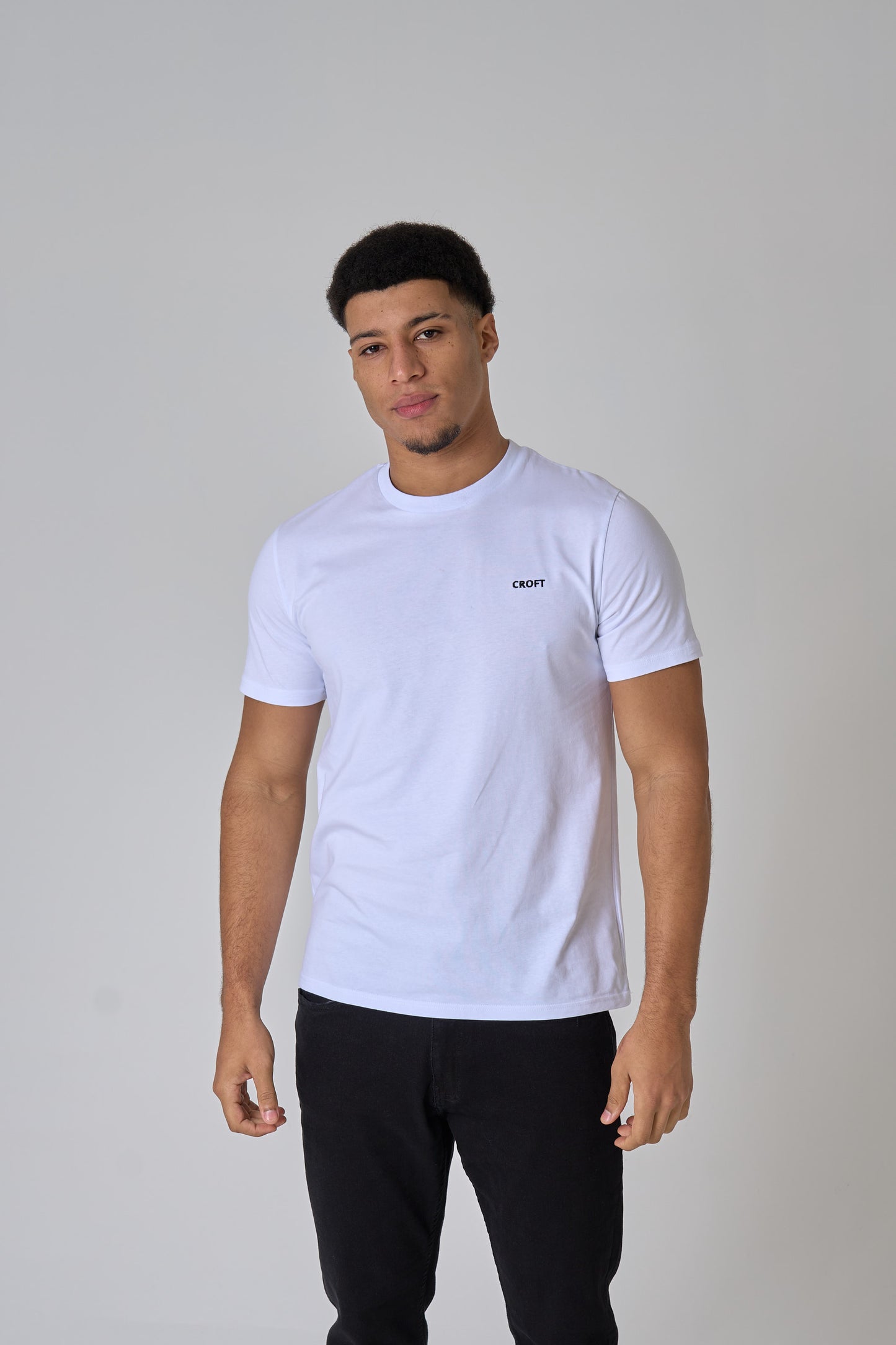 White Logo Embroidered T-Shirt