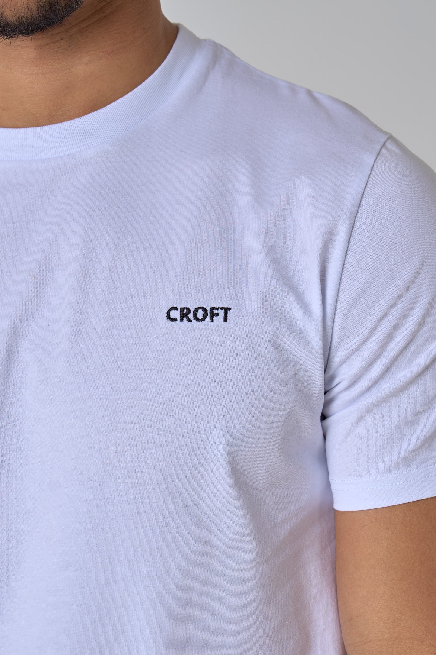 White Logo Embroidered T-Shirt