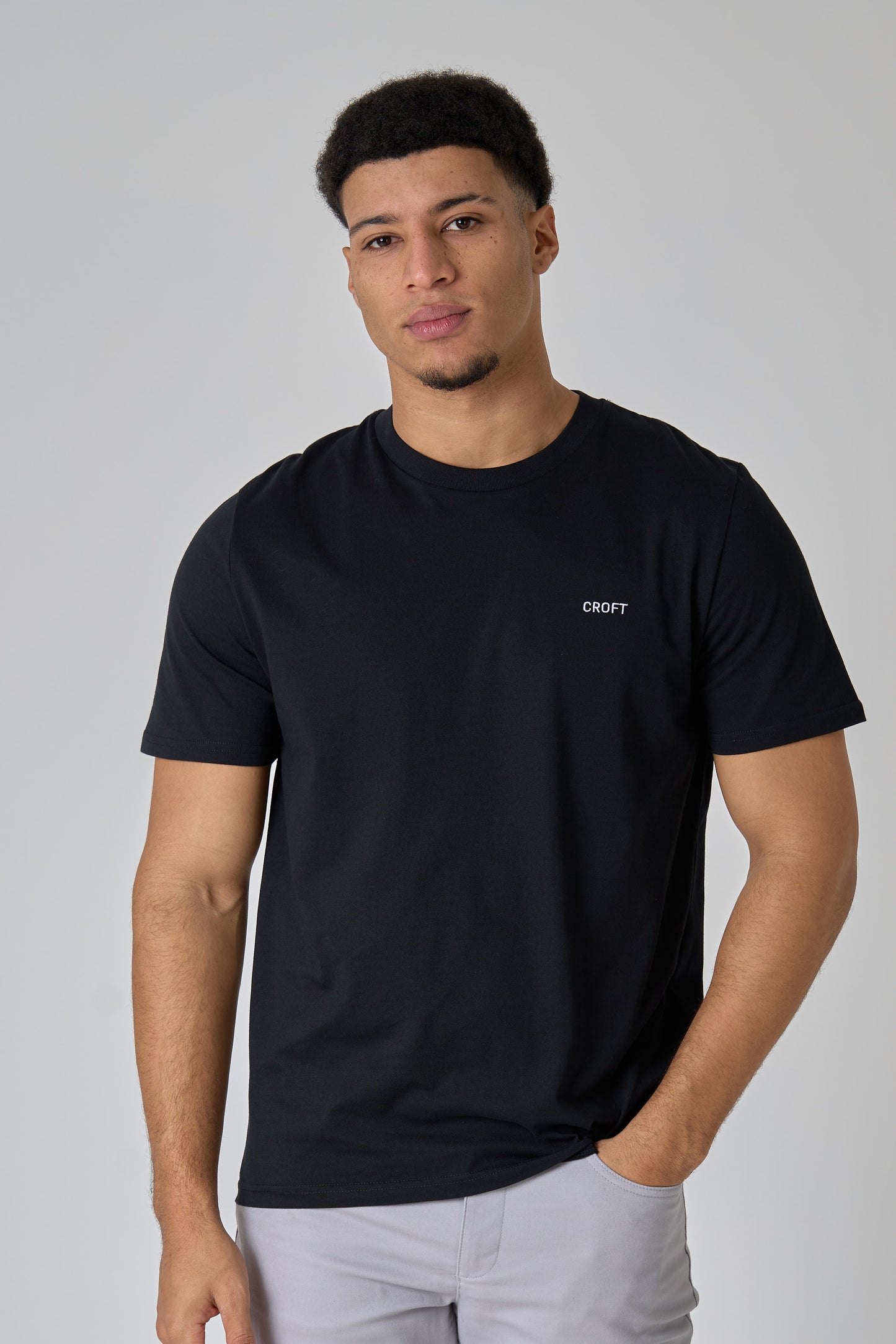 Black Logo Embroidered T-Shirt