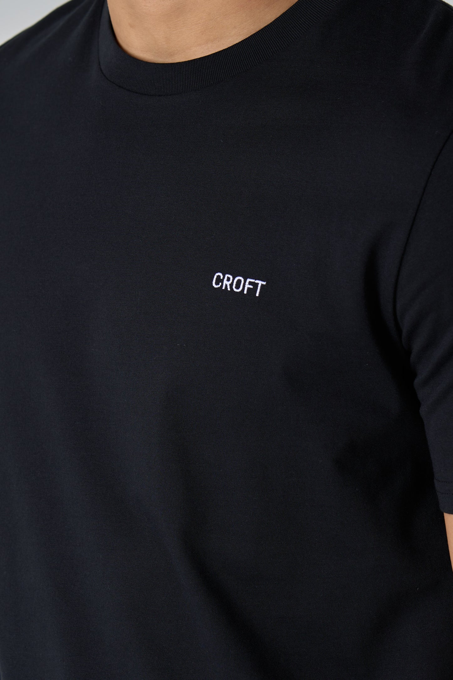 Black Logo Embroidered T-Shirt
