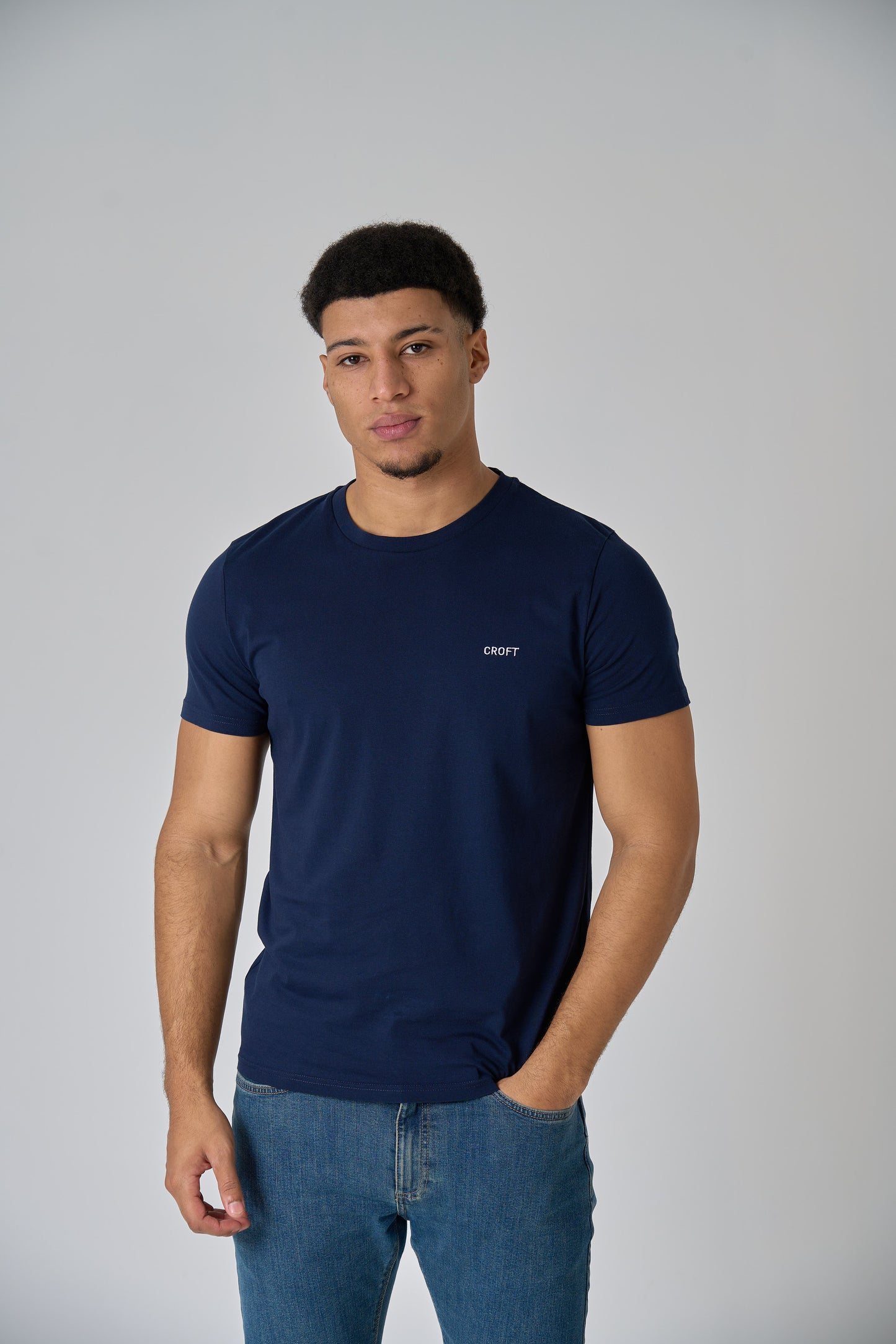 Navy Logo Embroidered T-Shirt